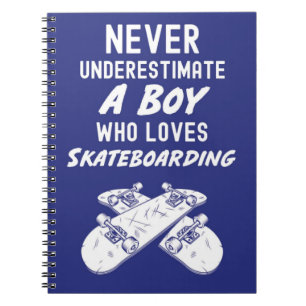 Süße Geschenke in Navyblau zum Skateboardfahren fü Notizblock