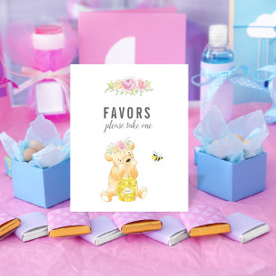 Süße Geschenktisch Mädchen Teddybär Babyparty Poster
