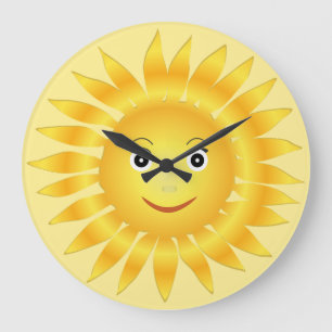 Süße Gesichter der Sonne Große Wanduhr