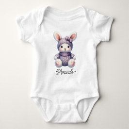Süße gestrickte Baby-Häschen Baby Strampler