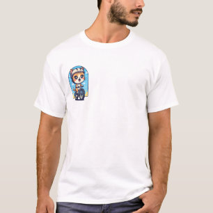 Süße getigerte Katze fährt Fahrrad Cartoon-Illustr T-Shirt