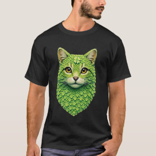 Süße getigerte Katze mit Kleeblättern Shamrocks Ar T-Shirt
