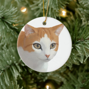 Süße getigerte Katzenkunst Keramik Ornament