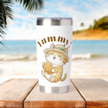 Süße Ginger Tabby Katze Taiyaki Wasserflasche Tumb