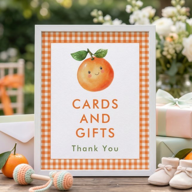 Süße Gingham-Karten Geschenke Schild Baby Shower  (Von Creator hochgeladen)