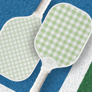 Süße Gingham-Punkte präppy grüner Pickleball-Schlä Pickleball Schläger