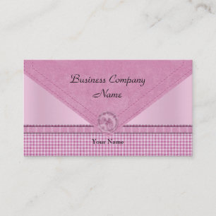 Süße Gingham-Rosa-Weiß-Karo-Knopf Visitenkarte