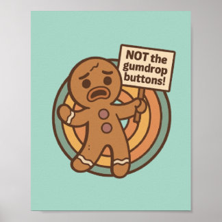 Süße Gingy Lebkuchen-Weihnachtspostkarte Poster