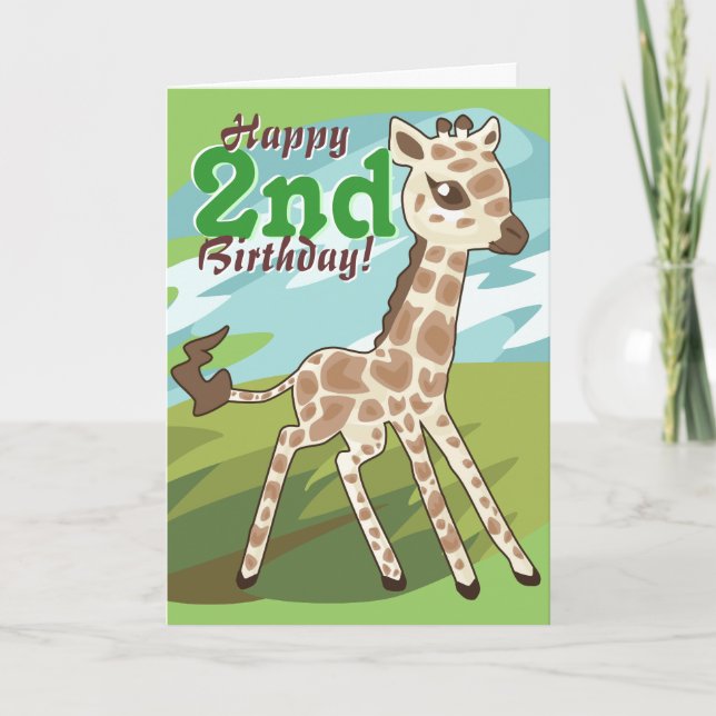 Süsse Giraffe B-Day Card Karte (Vorderseite)