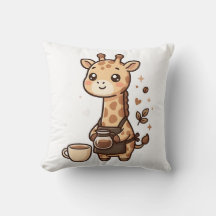 Süße Giraffe-Barista-Schürze-Wurfkissen