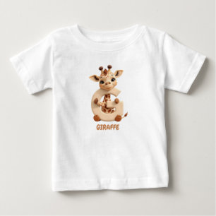 Süße Giraffe Buchstabe G Kinder T-Shirt   Tieralph