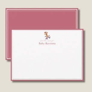 Süße Giraffe Dusty Rose Rand Kinderzimmer Neue Bab Mitteilungskarte