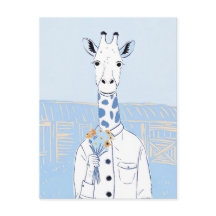 Süße Giraffe hellblau Pop-Art