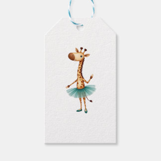 Süße Giraffe in einem Tutu, die als Ballerina tanz Geschenkanhänger