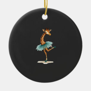 Süße Giraffe in einem Tutu, die als Ballerina tanz Keramik Ornament