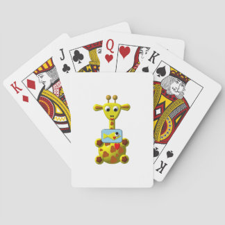 Süße Giraffe mit Goldfisch Spielkarten