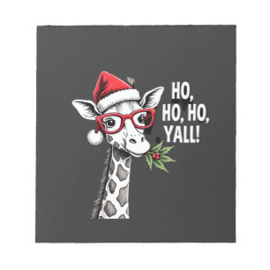 Süße Giraffe mit Weihnachtsmannmütze Frohe Weihnac Notizblock