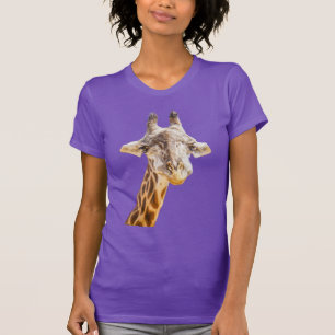 Süße Giraffe Modern Lustige Tierwelt Lila T-Shirt