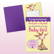 Süße Giraffe Namen hinzufügen rosa lila Baby Mädch