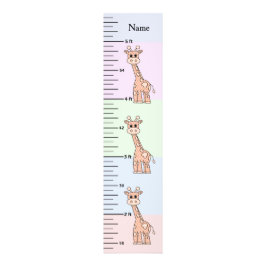 Süße Giraffe Pastell-Wachstumsdiagramm mit dem Nam Fotodruck