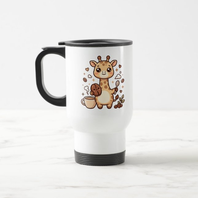 Süße Giraffe-Reisemug Kawaii-Kunst Reisebecher (Links)