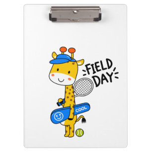 Süße Giraffe Tennis Field Day – Lustige Sportfigur Klemmbrett