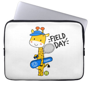 Süße Giraffe Tennis Field Day – Lustige Sportfigur Laptopschutzhülle