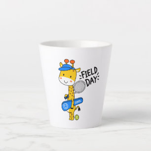 Süße Giraffe Tennis Field Day – Lustige Sportfigur Milchtasse