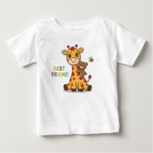 Süße Giraffe und Bär beste Freunde Illustration