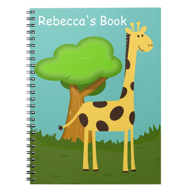 Süße Giraffe und Baum Kunst Personalized Notizblock (Vorderseite)