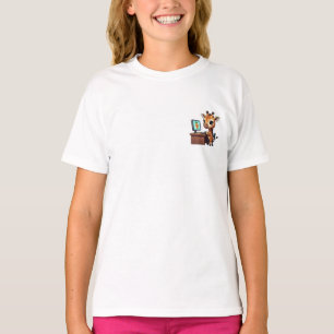 Süße Giraffen-Computer-Karotten-Kinder T-Shirt
