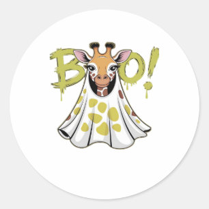 Süße Giraffen-Geister-Kostüm mit BOO! Klassisches  Runder Aufkleber