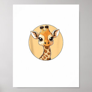 Süße Giraffen Gesicht Süße Augen Safari Stil  Poster