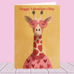 Süße Giraffen-Herzen-Pullover Valentinstag-Karte  Karte