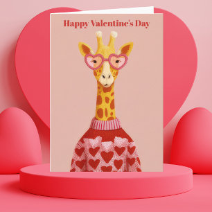 Süße Giraffen-Herzen-Pullover Valentinstag-Karte  Karte
