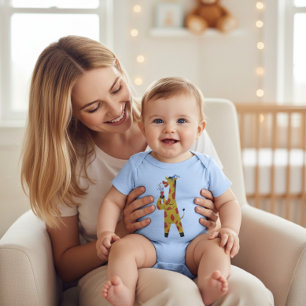 Süße Giraffen-Künstler-Baby-Infant-Taufe-Body