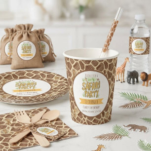 Süße Giraffen-Safari-Dschungel-Kinder-Geburtstagsf Pappbecher