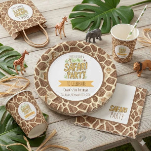 Süße Giraffen Safari Dschungel Kinder Geburtstagsf Pappteller