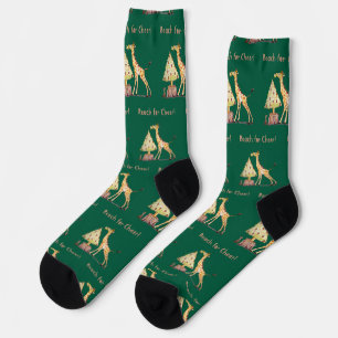 Süße Giraffen-Weihnachten – Handgezeichnete Kunst Socken