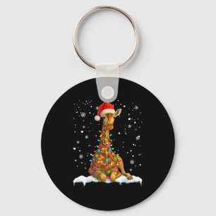 Süße Giraffen-Weihnachtslicht Lustiger Giraffenlie Schlüsselanhänger