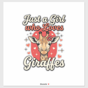 Süße Giraffenliebhaber Vintage Mädchen Shirt Desig Aufkleber