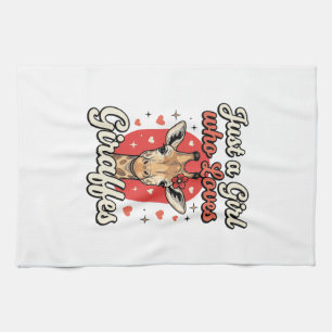 Süße Giraffenliebhaber Vintage Mädchen Shirt Desig Geschirrtuch