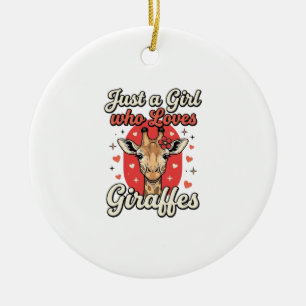 Süße Giraffenliebhaber Vintage Mädchen Shirt Desig Keramik Ornament