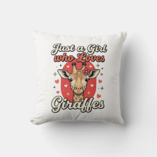Süße Giraffenliebhaber Vintage Mädchen Shirt Desig Kissen