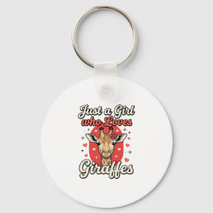 Süße Giraffenliebhaber Vintage Mädchen Shirt Desig Schlüsselanhänger