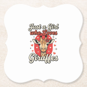 Süße Giraffenliebhaber Vintage Mädchen Shirt Desig Untersetzer