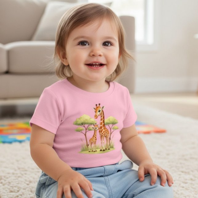 Süße Giraffenmutter Baby Safari Kinder Baby T-shirt (Von Creator hochgeladen)