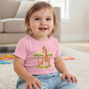 Süße Giraffenmutter Baby Safari Kinder T-shirt