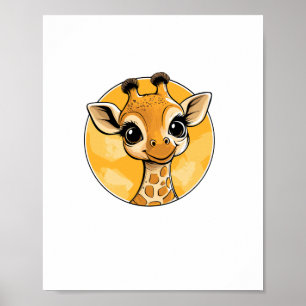 Süße Giraffenzeichnung im Cartoon-Stil   Poster