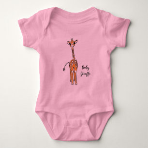 Süße Giraffenzeichnung, Safari-Tiere Baby Strampler